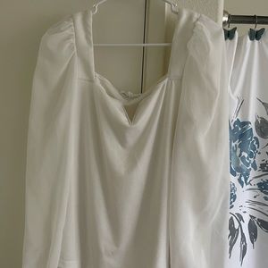 White Blouse with see-through sleeves